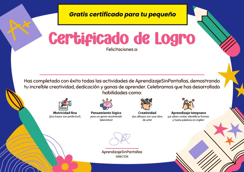 Certificado de preescolar actividades preescolar lectoescritura,