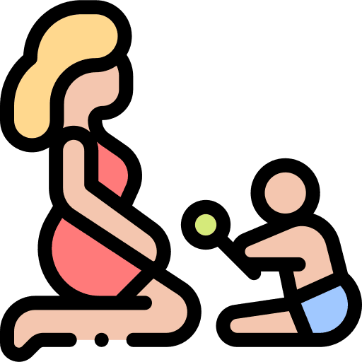 Icono de mama jugando con hijo