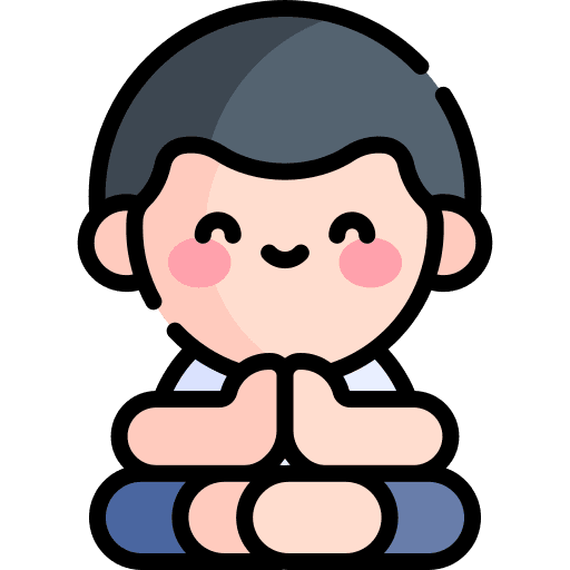 Icono de niño meditando
